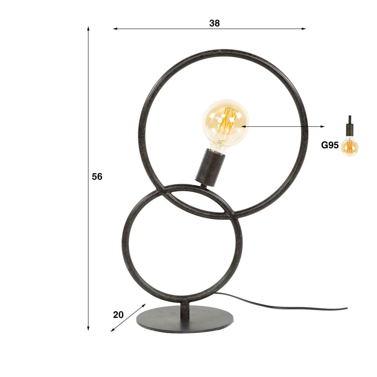 Modern Circular Table Lamp – Industrial Ring Design Decorative Bedside Light