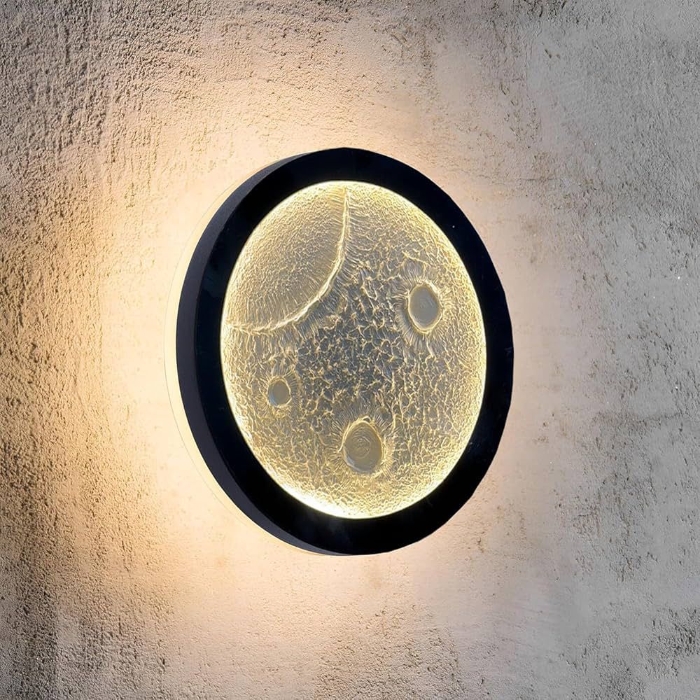 12 Inch 3D Moon LED Wall Light | Modern Lunar Decorative Lamp for Home Décor