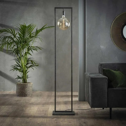 Modern Industrial Floor Lamp with Metal Frame – Minimalist Standing Decorative Light