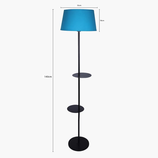 “Modern Floor Lamp with Dual Shelves | Minimalist Standing Lamp with Storage for Living Room & Bedroom”