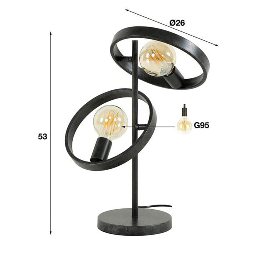 Modern Dual Ring Table Lamp – Contemporary Industrial Decorative Desk Light