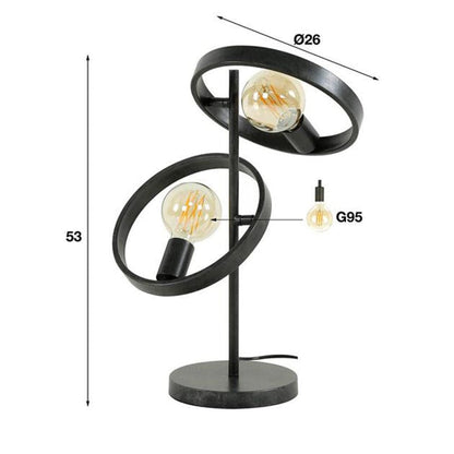 Modern Dual Ring Table Lamp – Contemporary Industrial Decorative Desk Light