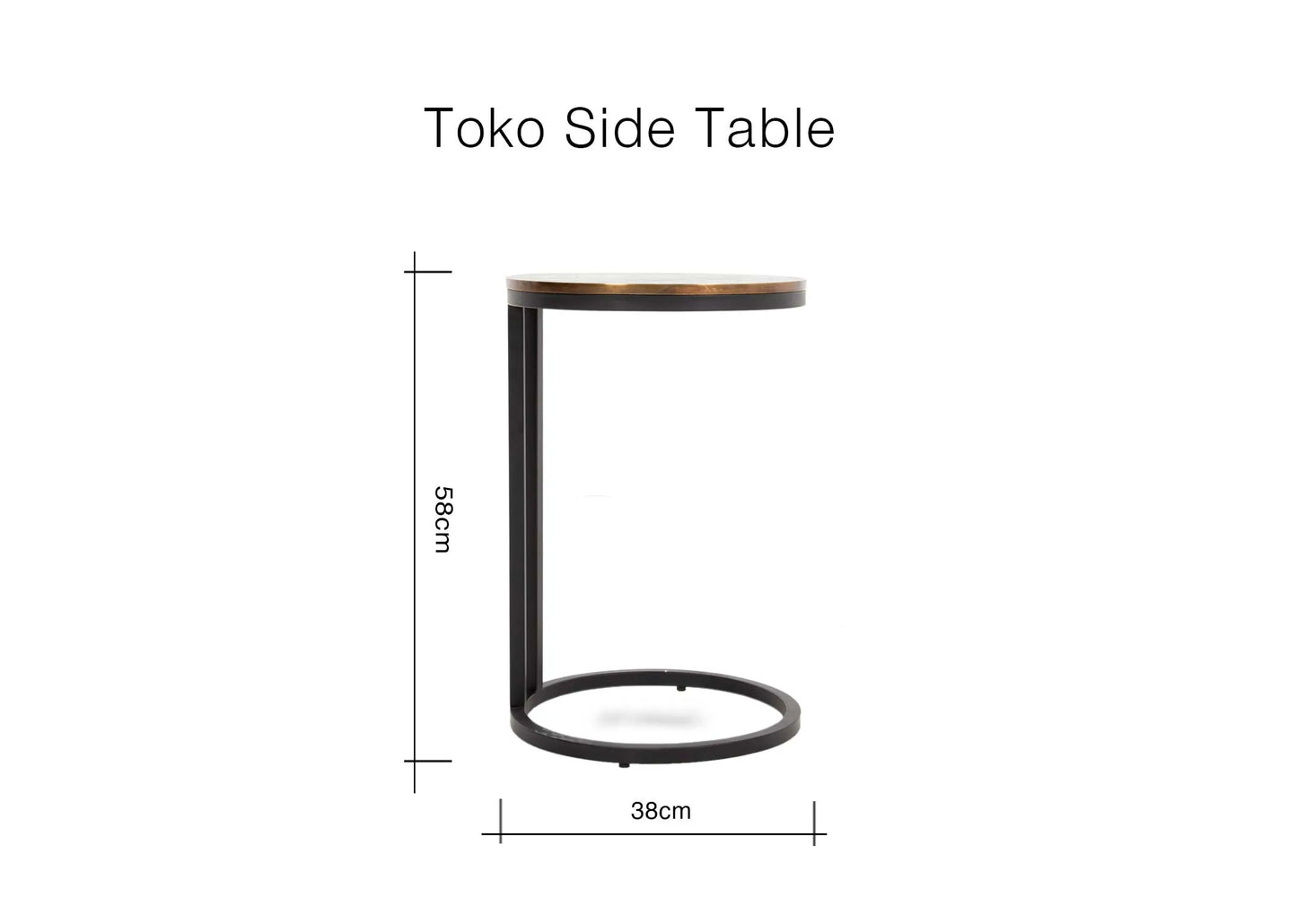 Bronze Metal Side Table - Toko