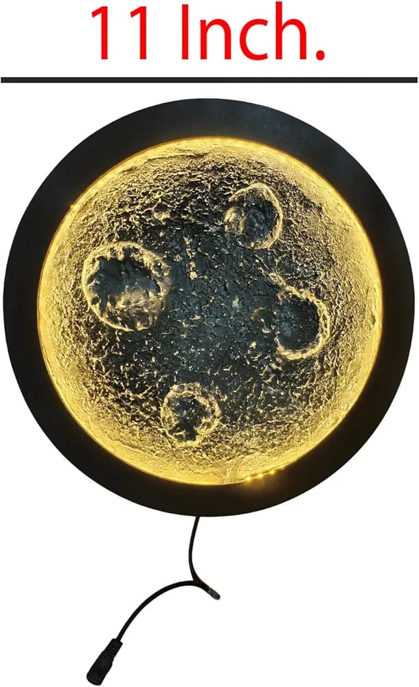 Moon LED Wall Light with Warm Glow | Modern Lunar Decorative Wall Lamp