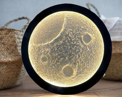 12 Inch 3D Moon LED Wall Light | Modern Lunar Decorative Lamp for Home Décor