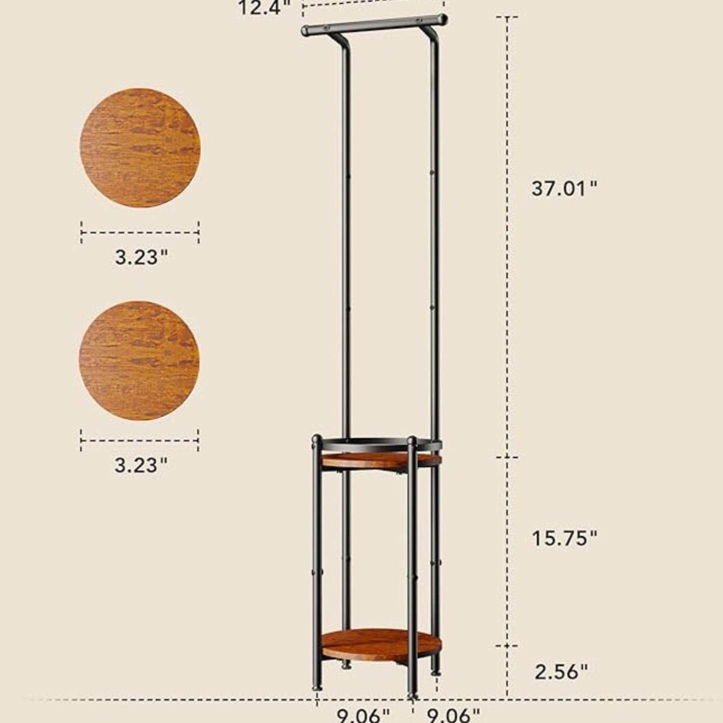 Modern Plant Stand with Hanging Rod – Multi-Tier Indoor Planter Rack (Metal & Wood)