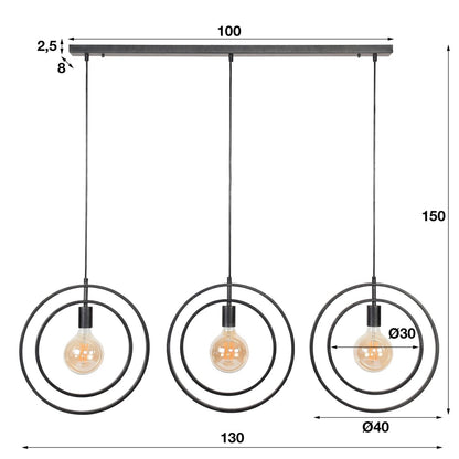 Modern 3-Light Ring Pendant Ceiling Lamp – Industrial Hanging Decorative Light Fixture