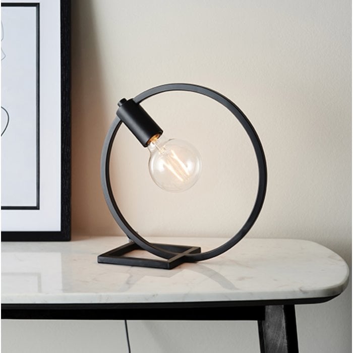 Modern Circular Table Lamp – Minimalist Industrial Decorative Bedside Light