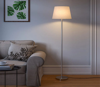 Modern Artistic Gold Metal Finish Sleek White Color Floor Lamp