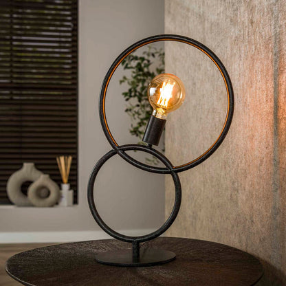 Modern Circular Table Lamp – Industrial Ring Design Decorative Bedside Light