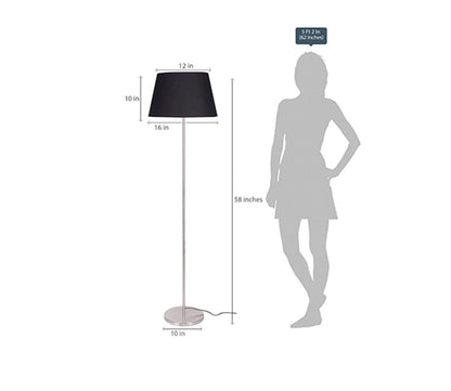 Modern Artisic Gold Metal Finish Sleek Black Color Floor Lamp