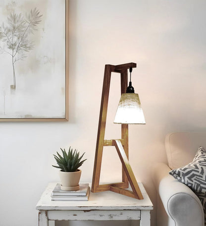 Modern Wooden Tripod Floor Lamp | Decorative Standing Lamp for Living Room & Bedroom