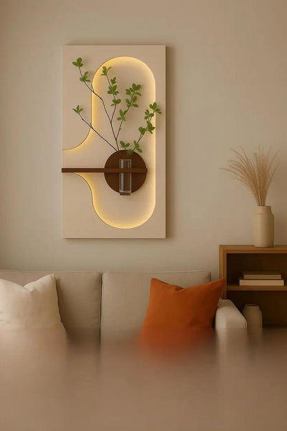 Modern LED Wall Vase Light Decor | Nordic Wall Hanging Flower Vase Lamp for Living Room & Bedroom