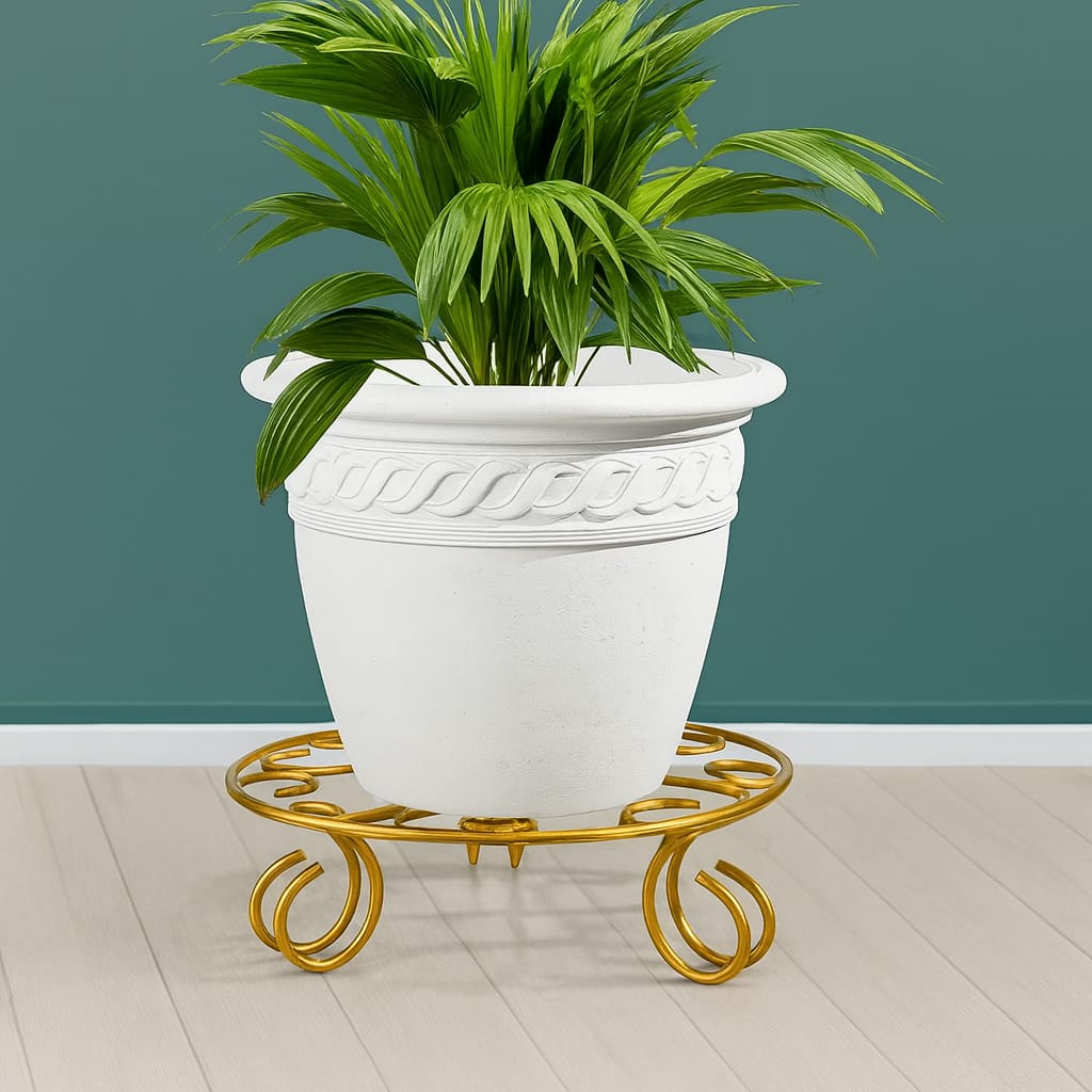 Luxury Gold Metal Plant Stand – Decorative Flower Pot Holder for Home & Garden