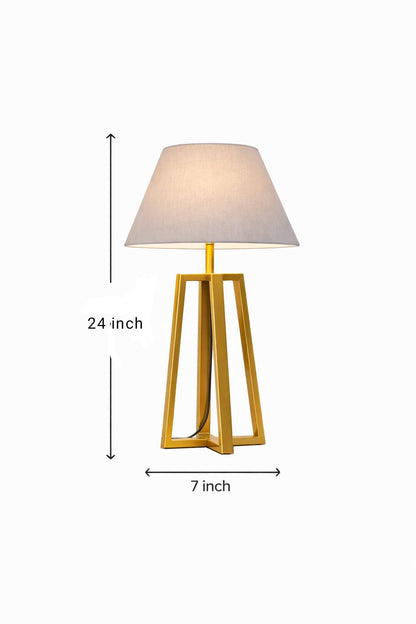 Modern Gold Geometric Table Lamp – 24 Inch Bedside Light