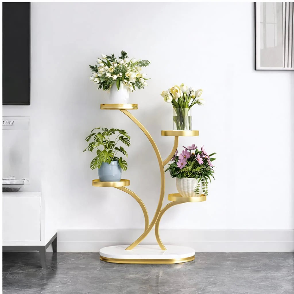 Stylish Golden 4 Layer Plant Stand
