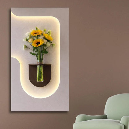 Modern LED Wall Vase Panel (20” x 30”)