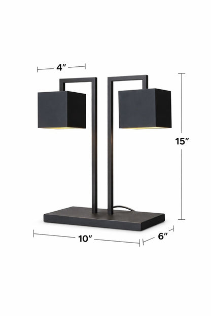 Modern Double Head Table Lamp – Minimalist Metal Decorative Desk Light