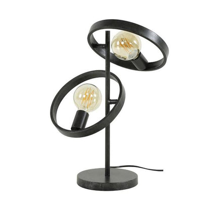 Modern Dual Ring Table Lamp – Contemporary Industrial Decorative Desk Light
