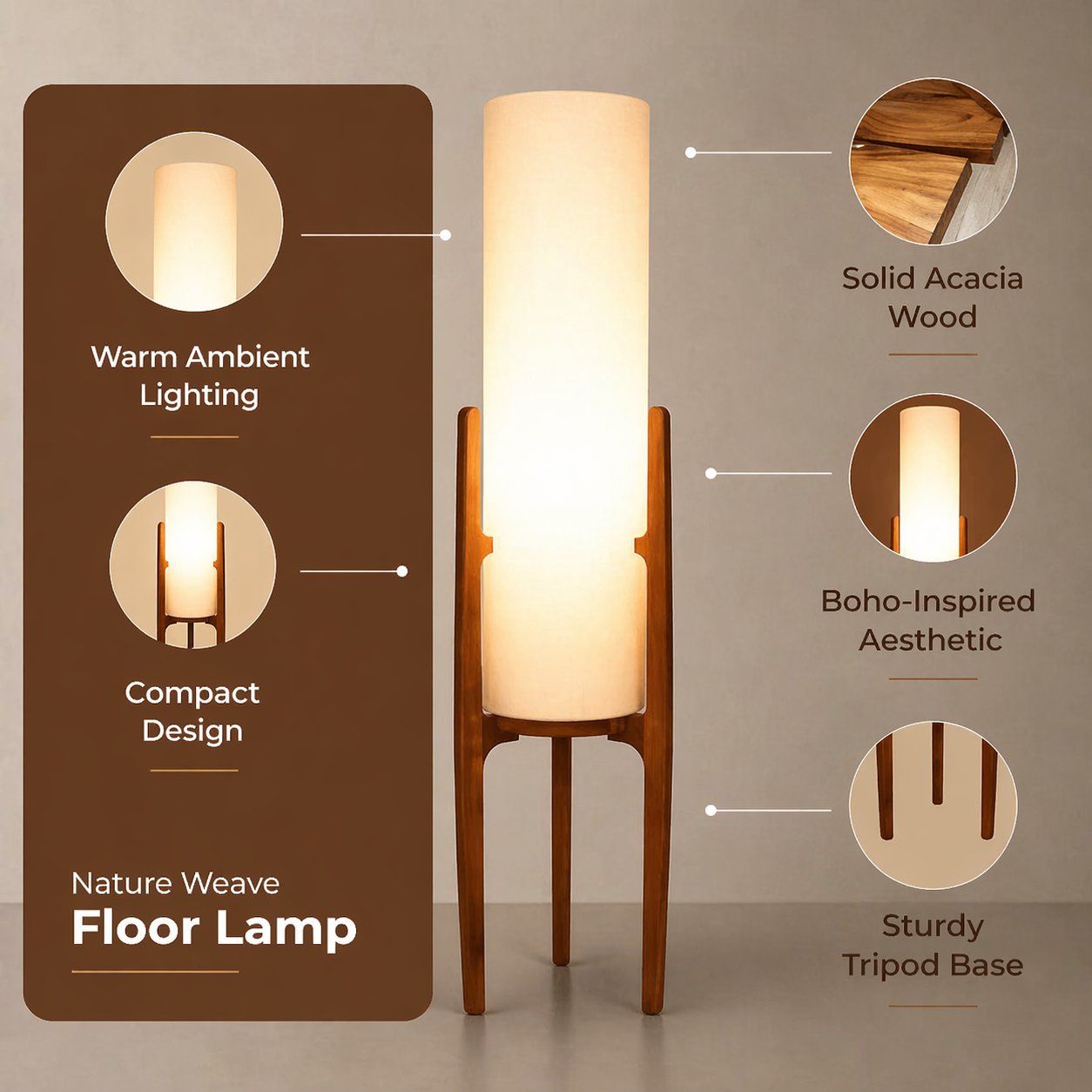 NatureWeave Floor Lamp – Warm Ambient Designer Light