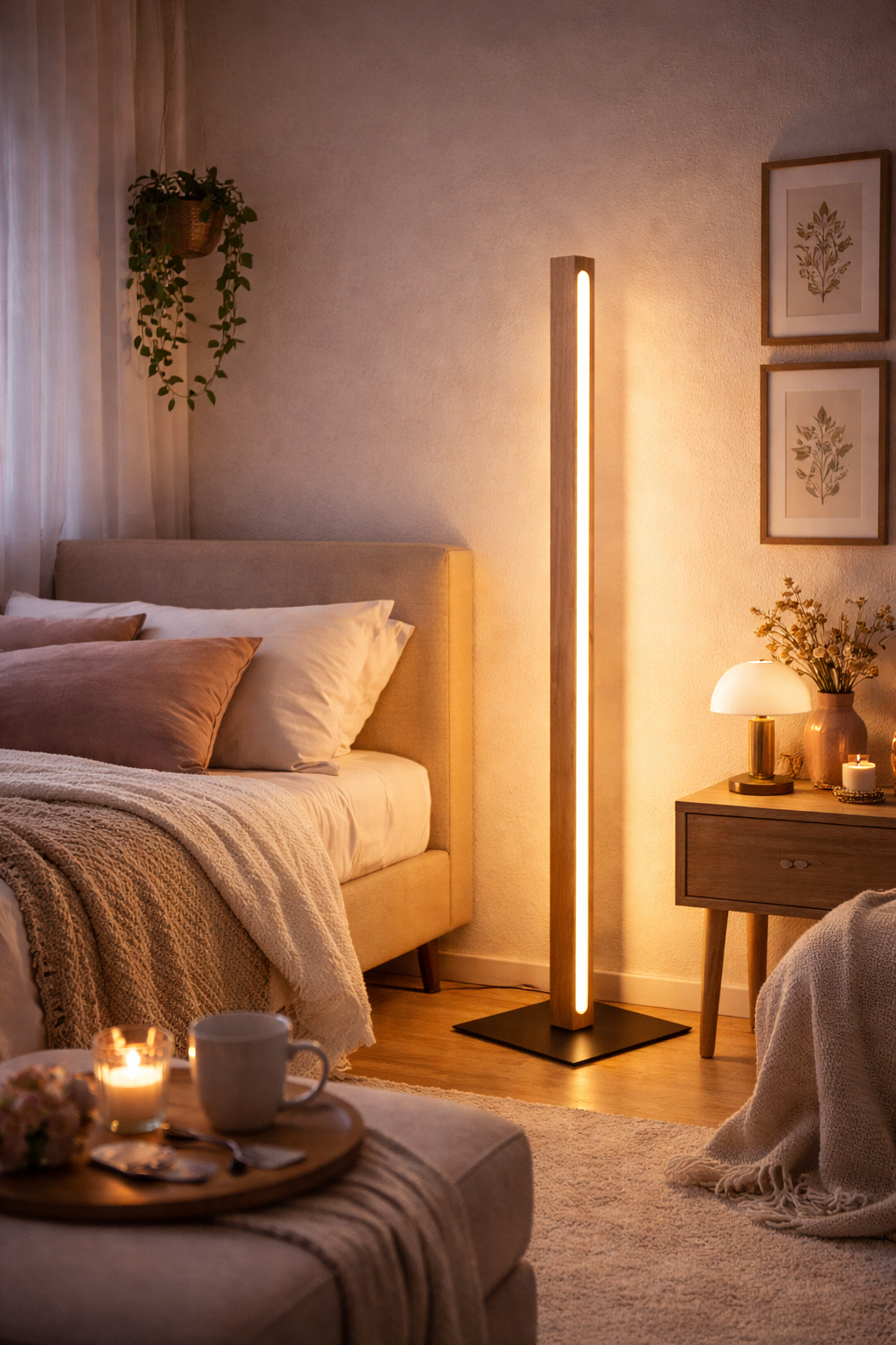 Warm Glow Bedroom Floor Lamp