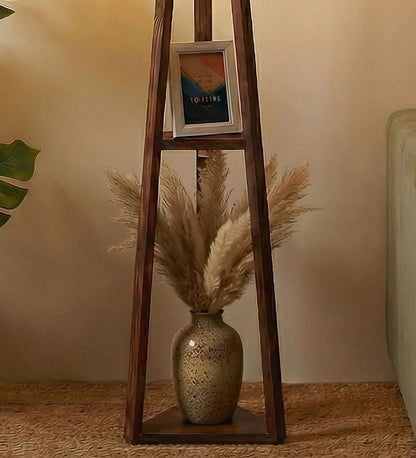 Modern Wooden Floor Lamp with Fabric Shade | Decorative Standing Lamp for Living Room, Bedroom & Office | 60 Inch Tall