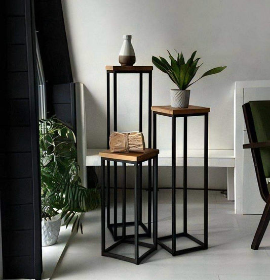 Stylish 3-Piece Plant Stand Set – Modern Indoor Planter Display Stands