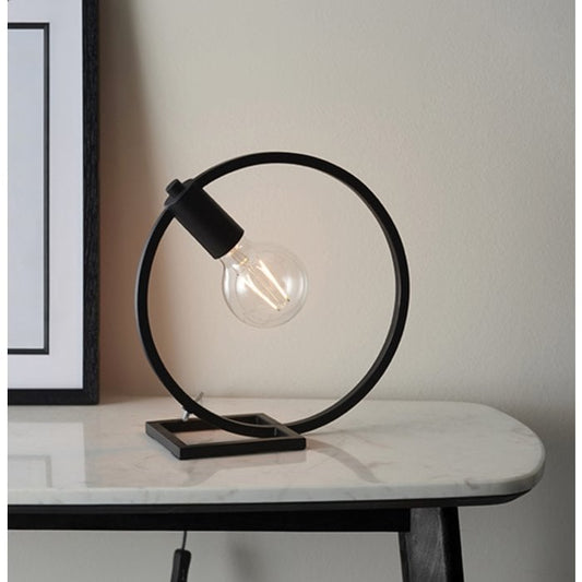 Modern Circular Table Lamp – Minimalist Industrial Decorative Bedside Light