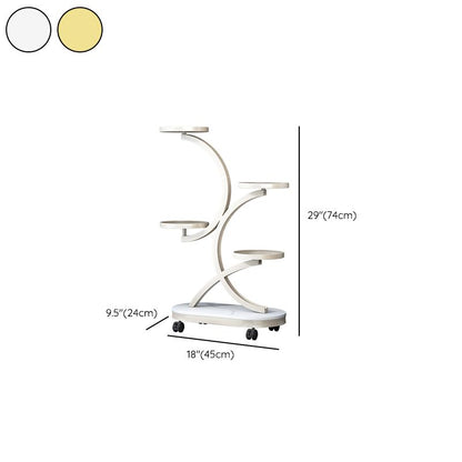 “Modern Luxury Golden 4-Tier Plant Stand with Wheels for Living Room Decor”
