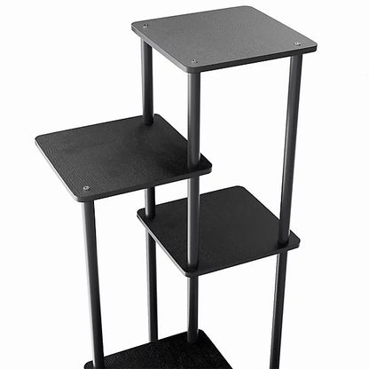 Black 6 Tiers Plant Stand Plant Display Tall Corner Plant Shelf Freestanding Plant Display Shelf 39x30x112cm