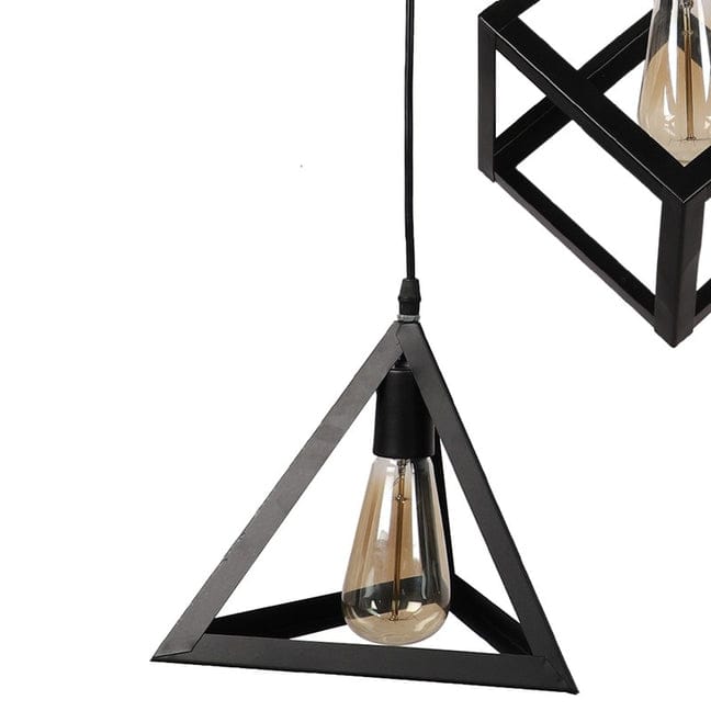Modern Geometric 3-Light Pendant Lamp – Industrial Hanging Ceiling Light Fixture