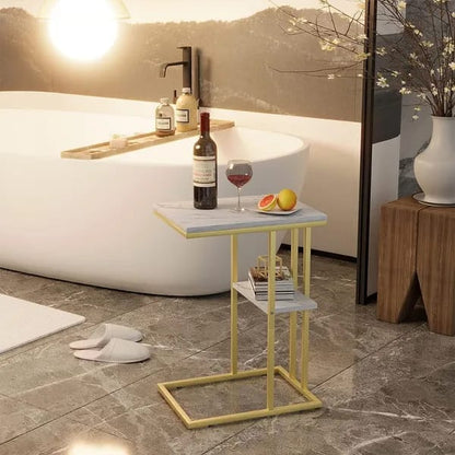 Gold C Table Gold Couch Side Table Snack Side Table For Sofa Couch Small Side Table Rusting Snack Table For Small Spaces Lving Room