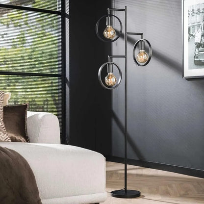 Modern 3-Light Industrial Floor Lamp – Decorative Standing LED Lamp for Living Room