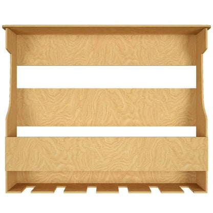 Wooden Wall-Mounted Wine Rack with Glass Holder – Modern Bar Shelf