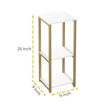 Modern 3-Tier Gold & White Plant Stand | Compact Metal Flower Pot Rack | Multi-Level Indoor Plant Display Shelf