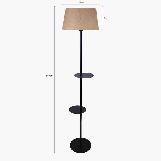 “Modern Floor Lamp with Dual Shelves | Minimalist Standing Lamp with Storage for Living Room & Bedroom”